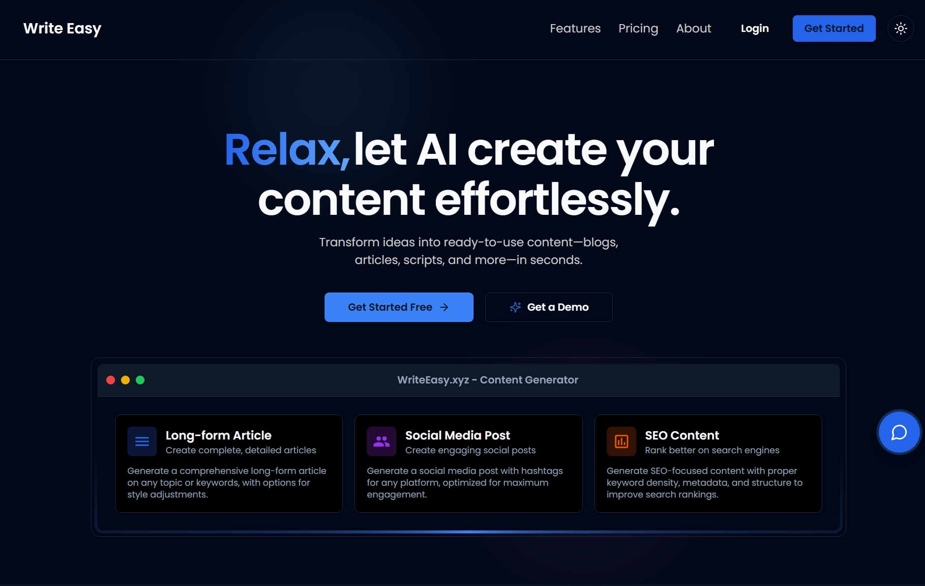 Writeasy - AI-Powered Content Creation Made Effortless